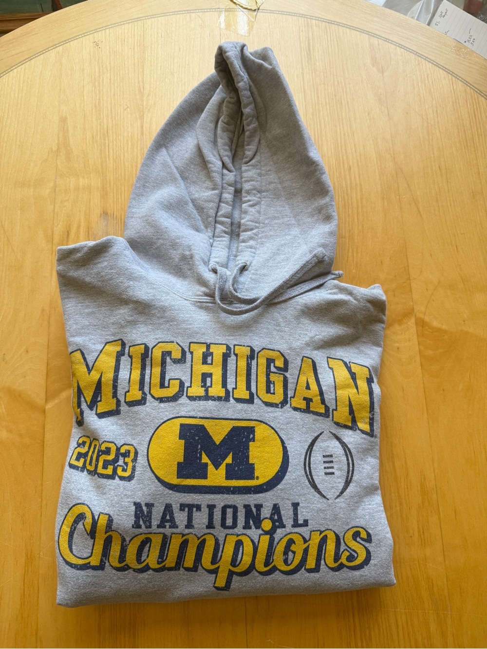 Michigan Wolverines 2023 National Champions Hoodie Mens XL Gray NCAA